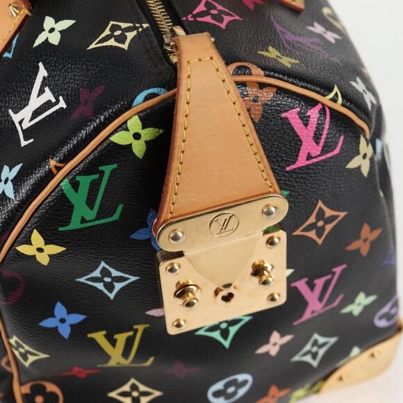 LOUIS VUITTON Monogram Multicolor Speedy 30 Hand Bag Black M92642 Auth 128856V - Picture 5 of 16